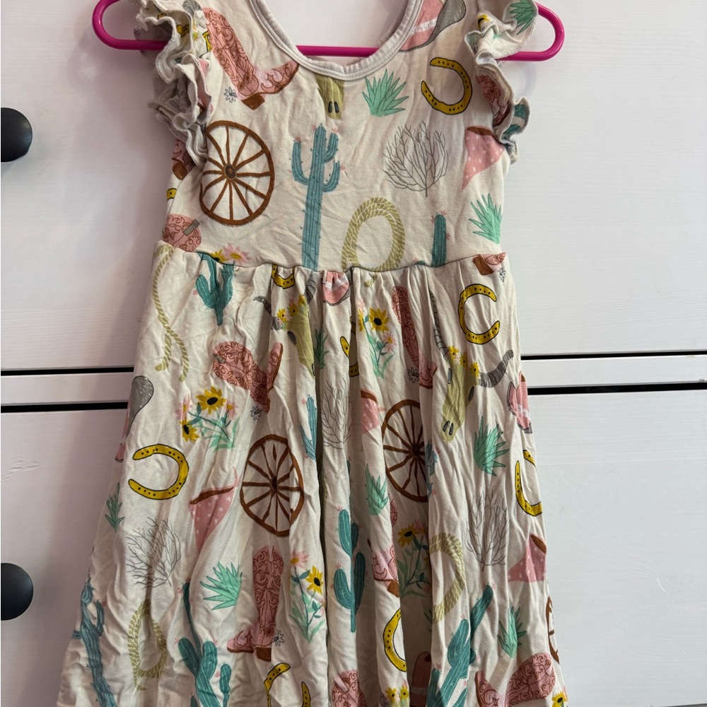 Little Sleepies 2T flutter dress western cactus print
